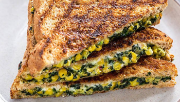 Spinach Corn & Paneer Sandwich for Weight Loss Diet