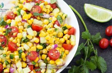 Corn Cucumber Tomato Lettuce Salad | Fiber Rich